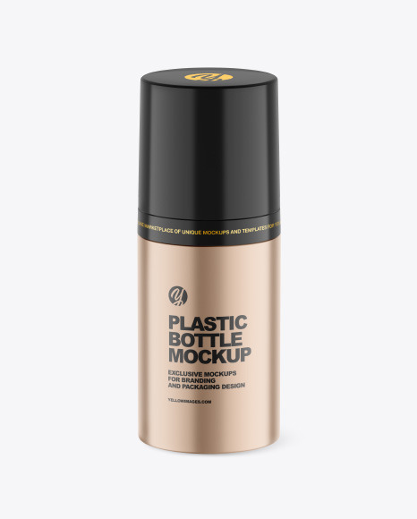 Metallic Plastic Bottle w/ Pump Mockup