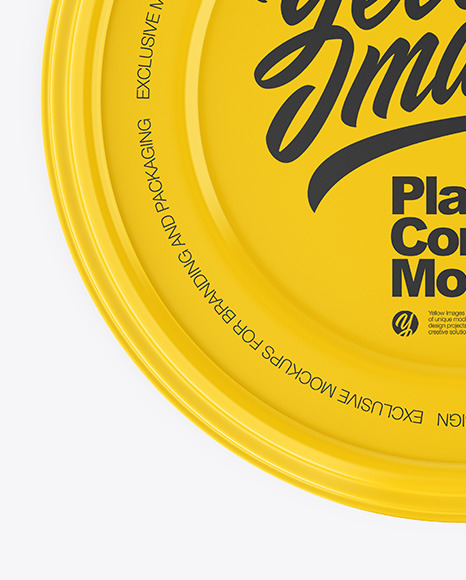 Glossy Plastic Bowl Container Mockup – Top View