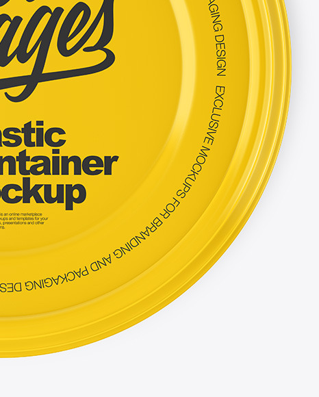 Glossy Plastic Bowl Container Mockup – Top View