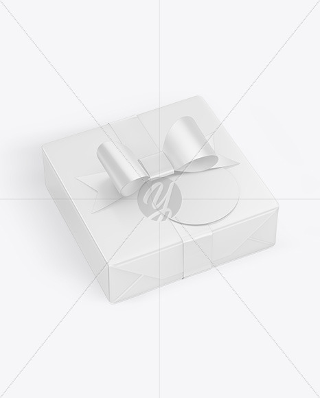 Gift Box w/ Label Mockup