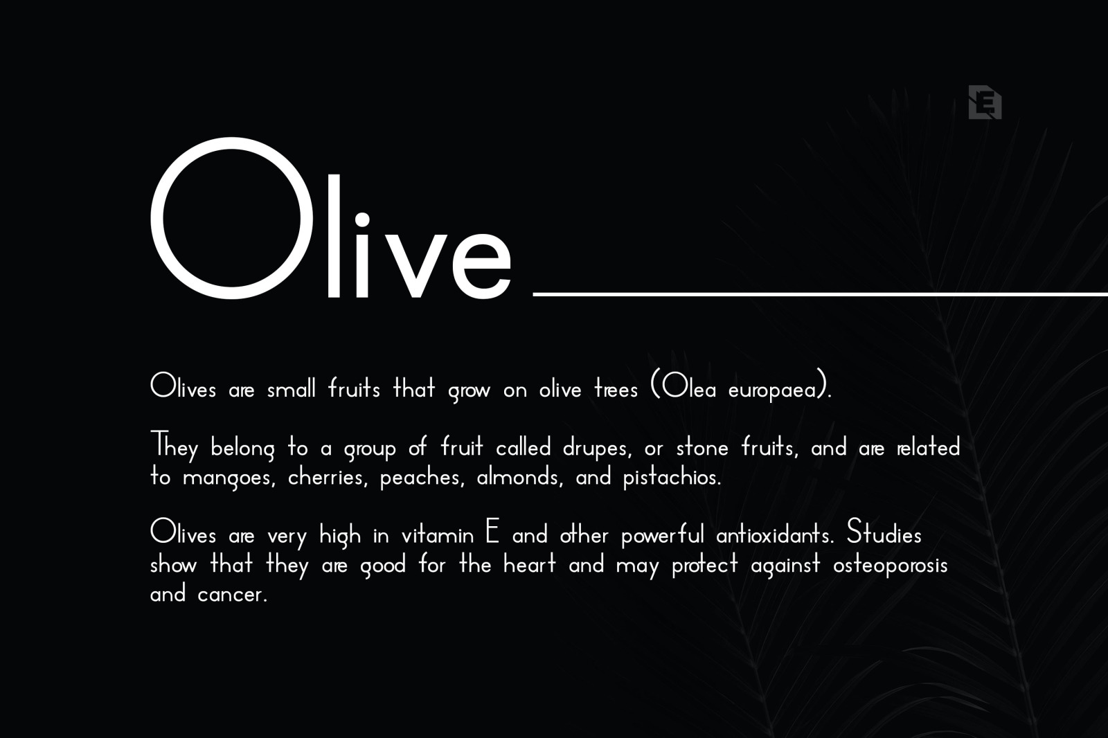 Olive Font