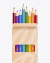 Kraft Box with Pencils Mockup