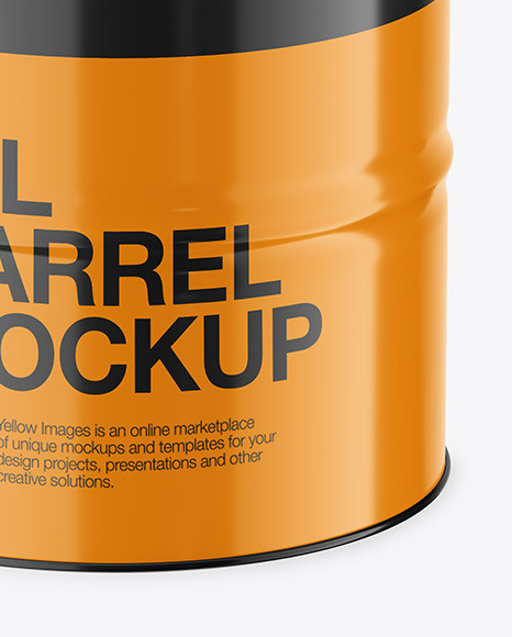 Glossy Oil Barrel Mockup