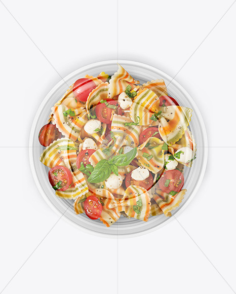 Plastic Bowl With Pasta Mockup