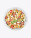 Plastic Bowl With Pasta Mockup
