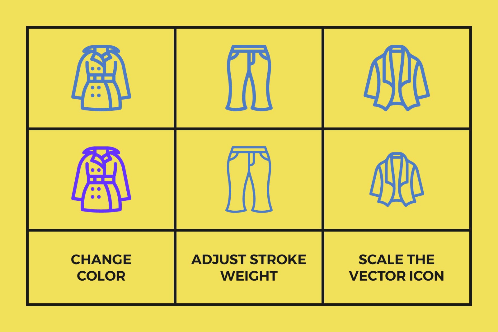 Clothing Line Icons Clothing Line Icons