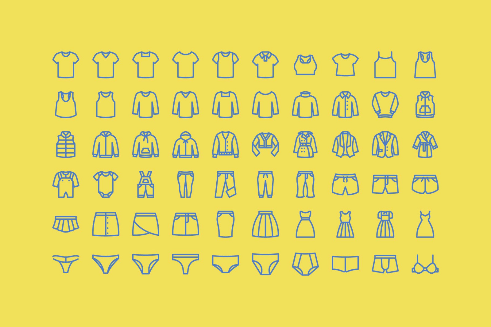 Clothing Line Icons Clothing Line Icons