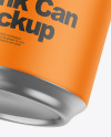 Metallic Can W/ Matte Finish Mockup