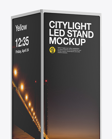 LED Citylight Metallic Stand Mockup