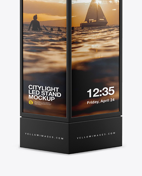 LED Citylight Stand Mockup