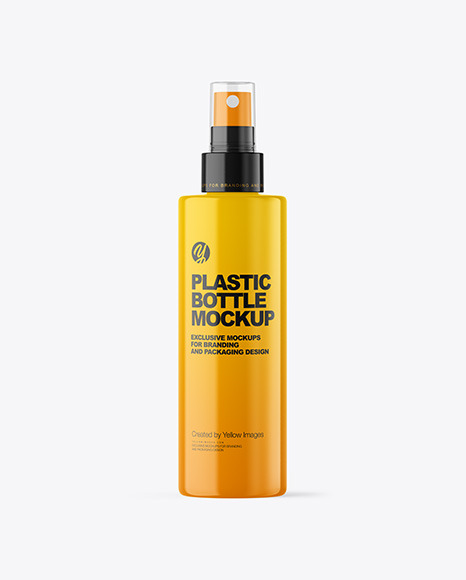 Glossy Spray Bottle Mockup