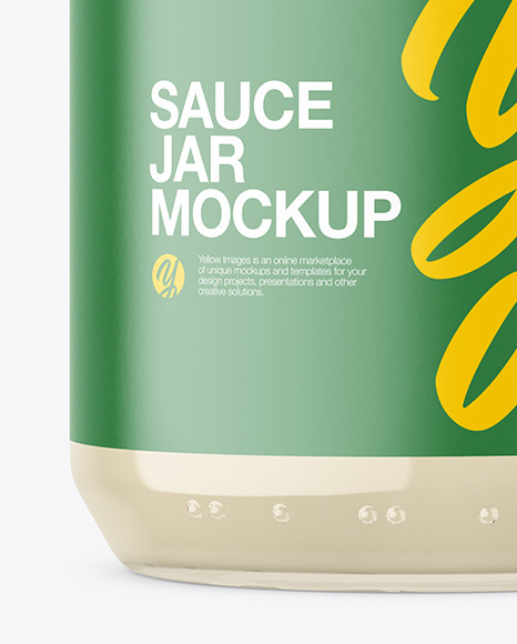 Clear Glass Mayonnaise Sauce Jar Mockup