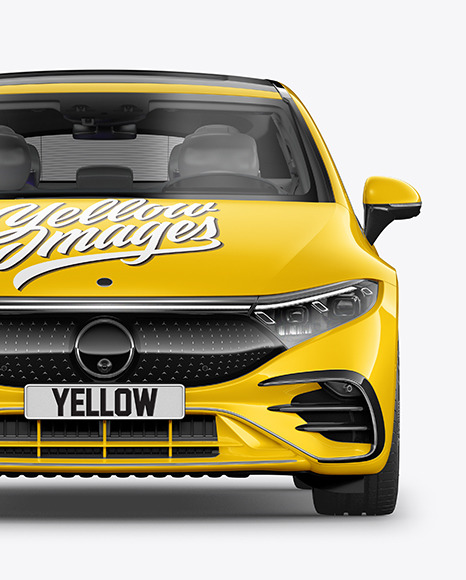 Electric Luxury Car Mockup - Front View