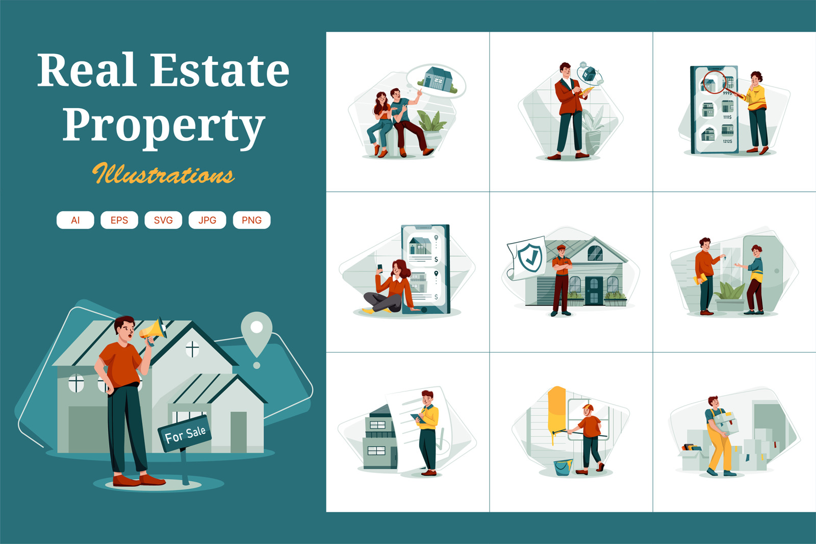 M343_Real Estate Property Illustrations