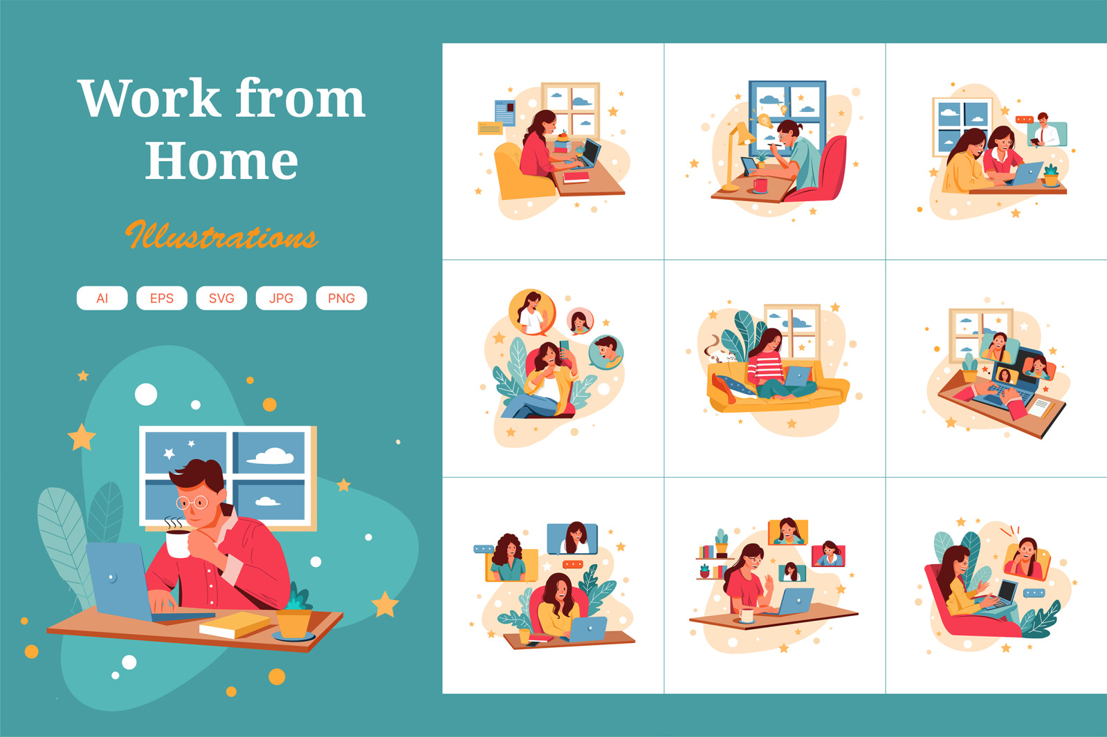 M342_Work from Home Illustrations M342_Work from Home Illustrations