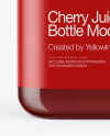 Square Cherry Juice Bottle Mockup