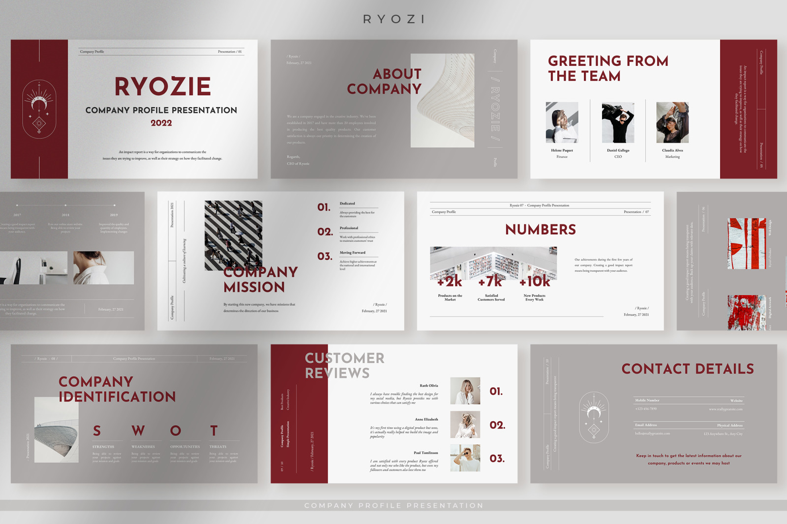 Ryozie - Red Wine Modern Company Profile Presentation