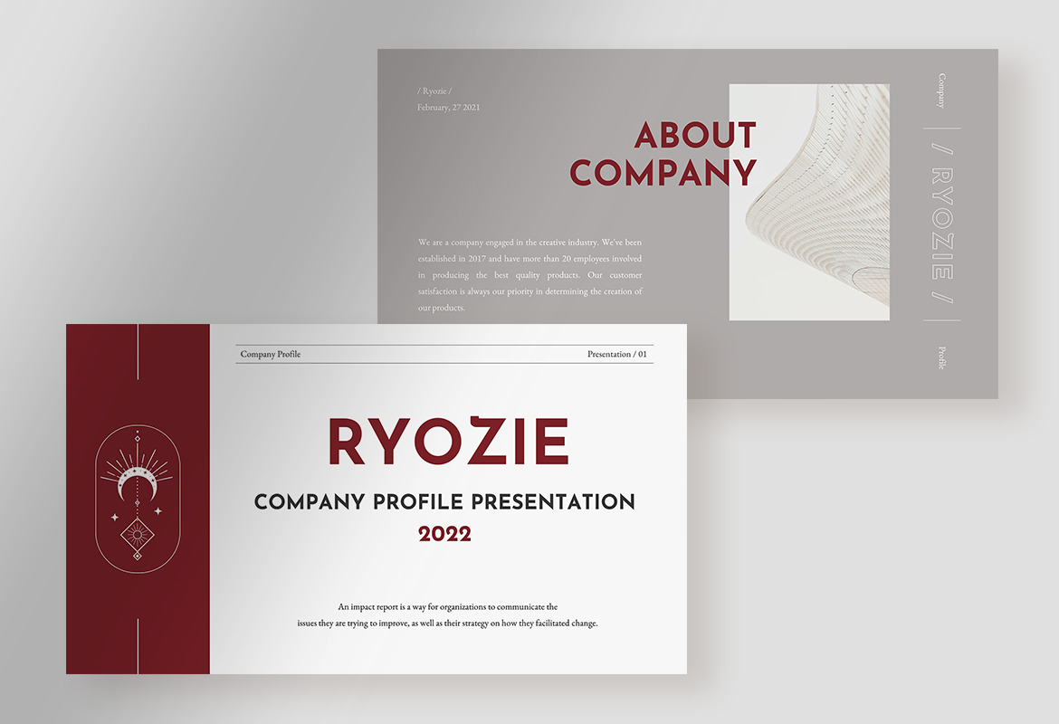 Ryozie - Red Wine Modern Company Profile Presentation