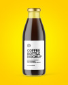 Clear Glass Bottle with Cold Brew Coffee Mockup