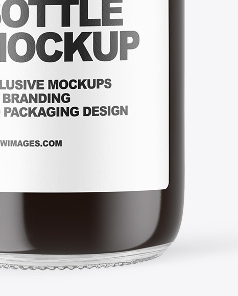 Clear Glass Bottle with Cold Brew Coffee Mockup