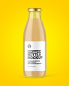 Clear Glass Bottle with Cold Brew Latte Mockup