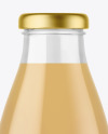 Clear Glass Bottle with Cold Brew Latte Mockup