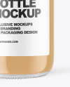 Clear Glass Bottle with Cold Brew Latte Mockup