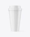Glossy Plastic Coffee Cup Mockup