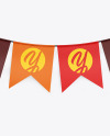 Matte Festive Flags Garland Mockup