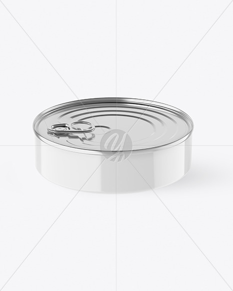 Glossy Tin Can With Pull Tab Mockup