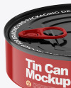 Glossy Tin Can With Pull Tab Mockup