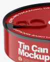 Glossy Tin Can With Pull Tab Mockup