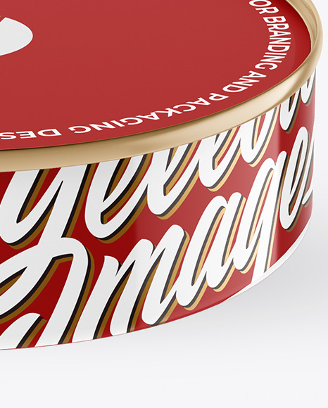 Glossy Tin Can With Pull Tab Mockup