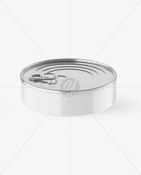 Matte Tin Can With Pull Tab Mockup