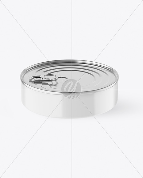 Matte Tin Can With Pull Tab Mockup