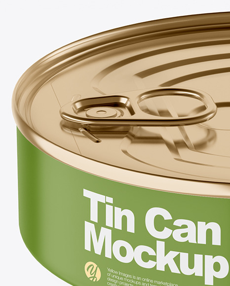 Matte Tin Can With Pull Tab Mockup