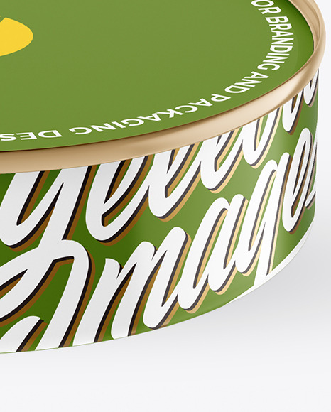 Matte Tin Can With Pull Tab Mockup