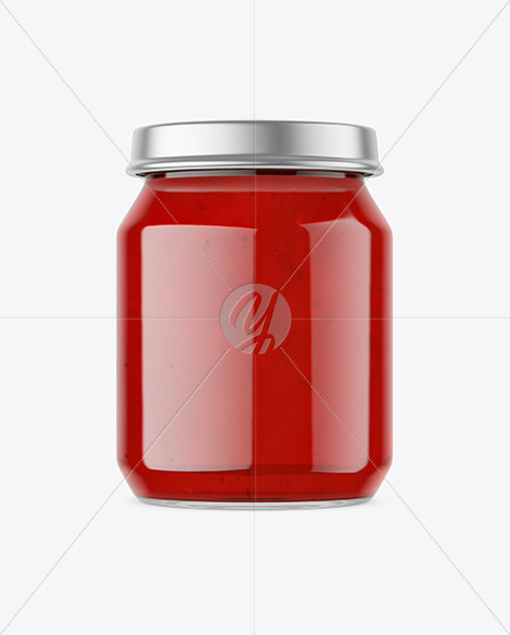 Clear Glass Jar with Jam Mockup Clear Glass Jar with Jam Mockup