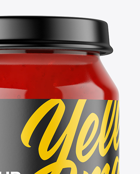 Clear Glass Jar with Jam Mockup