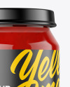 Clear Glass Jar with Jam Mockup Clear Glass Jar with Jam Mockup