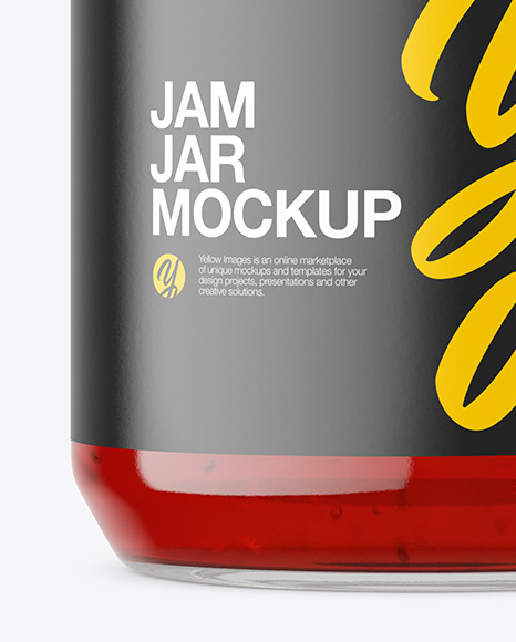 Clear Glass Jar with Jam Mockup Clear Glass Jar with Jam Mockup