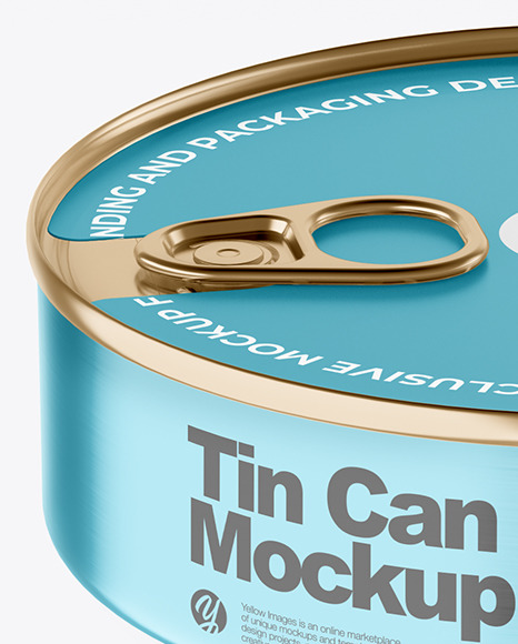 Metallic Tin Can With Pull Tab Mockup