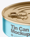 Metallic Tin Can With Pull Tab Mockup