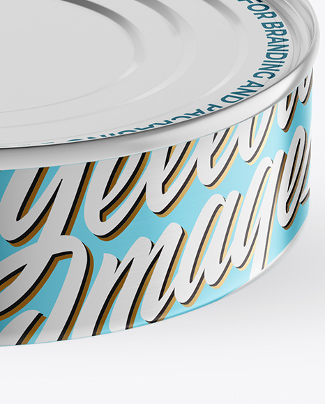 Metallic Tin Can With Pull Tab Mockup