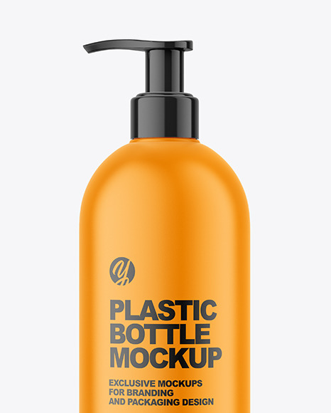 Matte Plastic Bottle with Pump Mockup