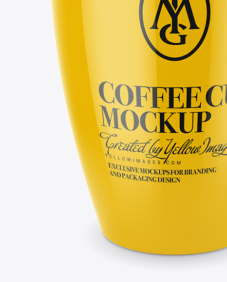 Glossy Cup Mockup (High-Angle Shot)