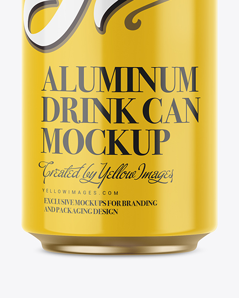 500ml Glossy Aluminium Can Mockup