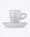 Matte Cup and Saucer Mockup