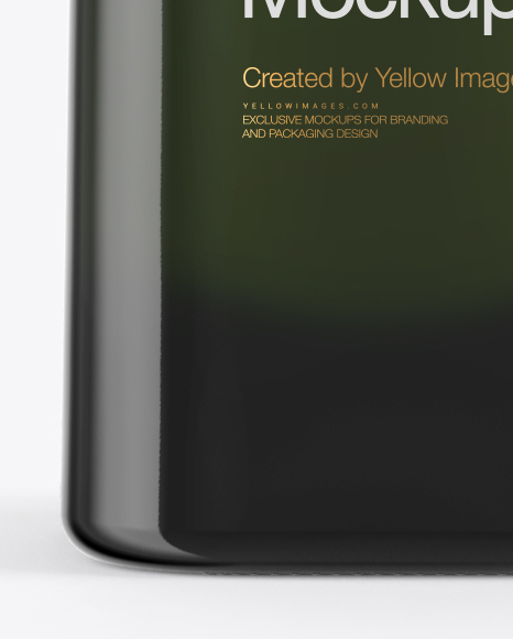 Green Glass Olive Oil Bottle Mockup