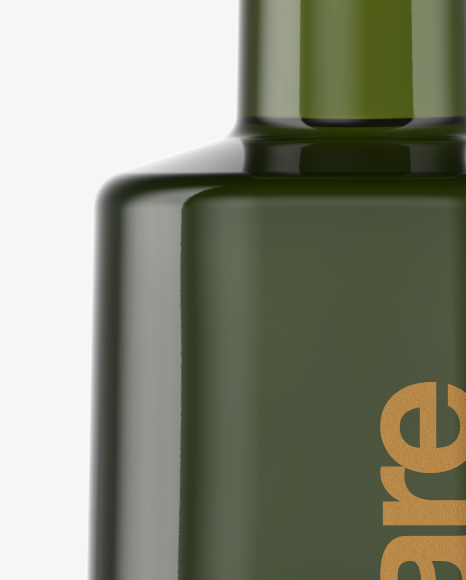 Green Glass Olive Oil Bottle Mockup